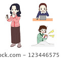 Surprised woman illustration set 123446575