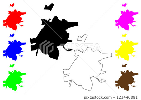 Umuarama city (Federative Republic of Brazil, Parana state) map vector illustration, scribble sketch Umuarama map 123446881
