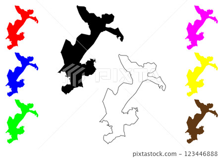 Vespasiano city (Federative Republic of Brazil, Minas Gerais state) map vector illustration, scribble sketch Vespasiano map 123446888