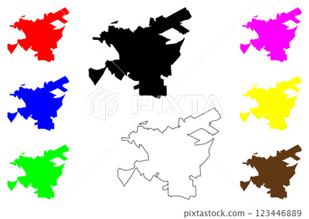 Vitoria da Conquista city (Federative Republic of Brazil, Bahia state) map vector illustration, scribble sketch Vitoria da Conquista map 123446889