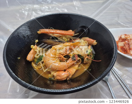 Instant Ramen with Korean red snow crab Instant Ramen with Korean red snow crab 123446926