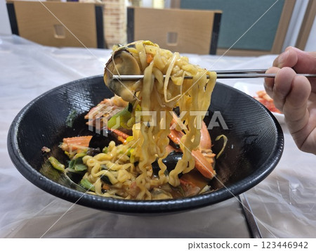 Instant Ramen with Korean red snow crab Instant Ramen with Korean red snow crab 123446942