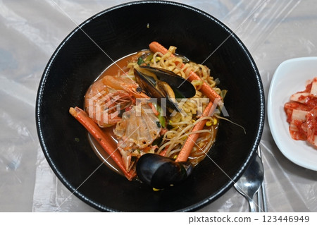 Instant Ramen with Korean red snow crab Instant Ramen with Korean red snow crab 123446949