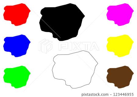 Ouagadougou city (Burkina Faso) map vector illustration, scribble sketch Wagadugu or Waogdgo map 123446955