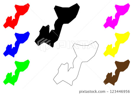 Muyinga city (Republic of Burundi) map vector illustration, scribble sketch Muyinga map 123446956