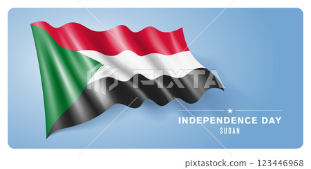 Sudan independence day vector banner, greeting card 123446968