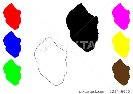 Bonao city (Dominican Republic, Hispaniola) map vector illustration, scribble sketch Bonao map 123446990