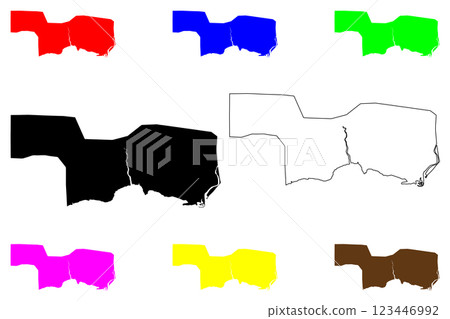 La Romana city (Dominican Republic, Hispaniola) map vector illustration, scribble sketch La Romana map 123446992