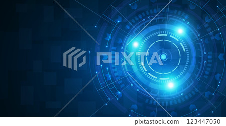 Target focus on blue background. Technology vision, digital business. Target focus on blue background. Technology vision, digital business. 123447050