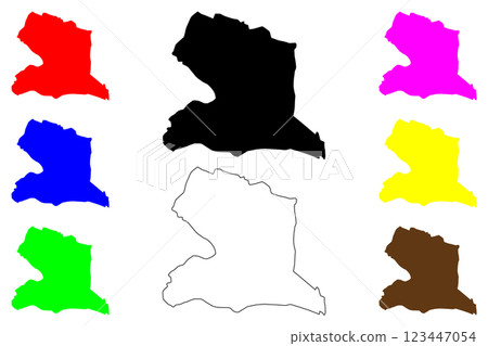 San Francisco de Macoris city (Dominican Republic, Hispaniola) map vector illustration, scribble sketch San Francisco de Macoris map 123447054