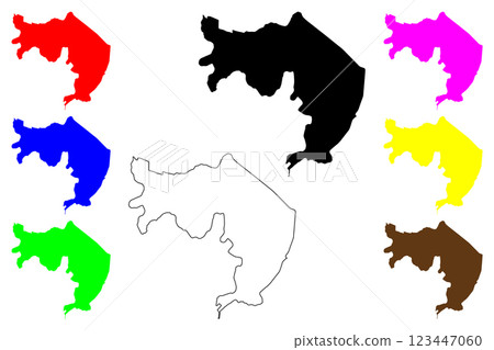 Santo Domingo Oeste city (Dominican Republic, Hispaniola) map vector illustration, scribble sketch Santo Domingo Oeste map 123447060