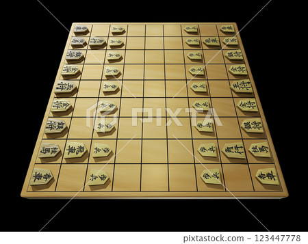 將棋（3DCG）黑色背景 123447778