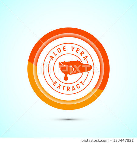 Aloe vera extract icon design illustration. Aloe vera badge label for product packaging, Button design Aloe vera extract icon design illustration. Aloe vera badge label for product packaging, Button design 123447821