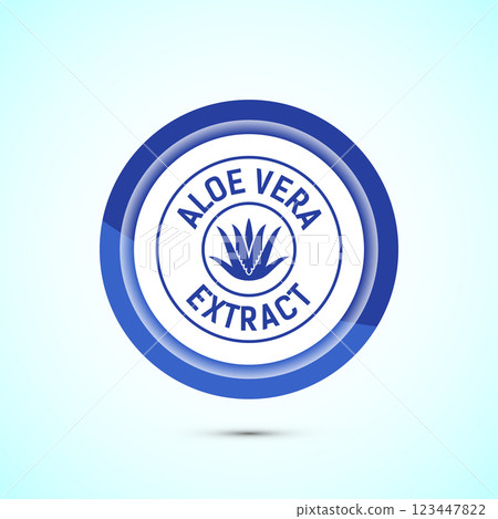 Aloe vera extract icon design illustration. Aloe vera badge label for product packaging, Button design 123447822