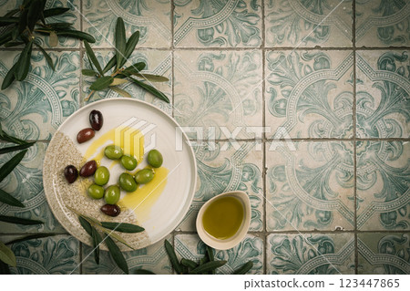 Green and black olives 123447865