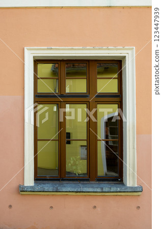 Window with reflection, Hluboka nad Vltavou, Czechia 123447939