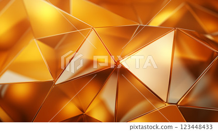 Golden, yellow triangles background glossy start-up presentation, design shiny amber 3d realistic caramel color toned. Abstract glittering cover illustration. Backdrop, banner Golden, yellow triangles background glossy start-up presentation, design shiny amber 3d realistic caramel color toned. Abstract glittering cover illustration. Backdrop, banner 123448433