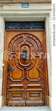 Vintage old brown door in Italy Vintage old brown door in Italy 123448555