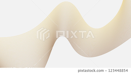 Luxury golden thin lines of gradient waves. Vector illustration 123448854