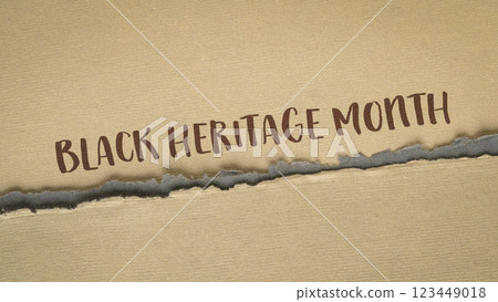 Black Heritage Month - word abstract on art paper, annual observance originating in the United States, where it is also known as African-American History Month Black Heritage Month - word abstract on art paper, annual observance originating in the United States, where it is also known as African-American History Month 123449018