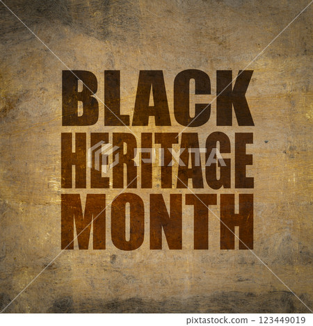 Black Heritage Month - word abstract on handmade bark paper, annual observance originating in the United States, where it is also known as African-American History Month Black Heritage Month - word abstract on handmade bark paper, annual observance originating in the United States, where it is also known as African-American History Month 123449019