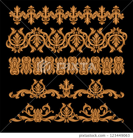Baroque vintage elements isolated. Vector. 123449063