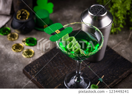Green cocktail for St. Patrick day Green cocktail for St. Patrick day 123449241