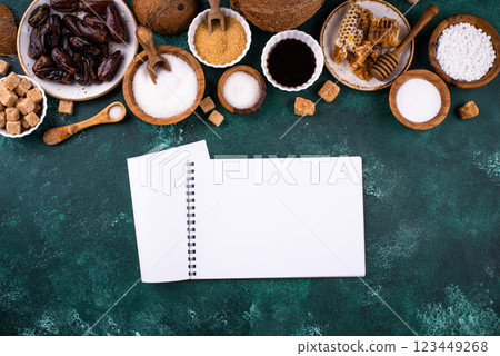 Various sugar replacement, healthy sweetener concept 123449268