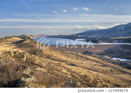 Horsetooth Reservoir at foothills of Rocky Mountains in northern Colorado, winter scenery Horsetooth Reservoir at foothills of Rocky Mountains in northern Colorado, winter scenery 123449679