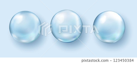 Water bubble set, realistic collagen 123450384