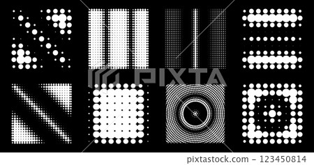 design elements. Halftone dotted frames set. Vector illustration 123450814