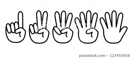 數手指_手勢手圖示集 123450938