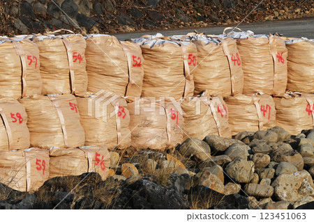 Disaster image (flood damage, heavy rain disaster, restoration, embankment construction) Disaster image (flood damage, heavy rain disaster, restoration, embankment construction) 123451063