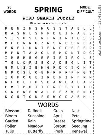 Challenging Spring Word Search Puzzle for Kids, Teens, and Adults 15x15 Grid Fun and Engaging Activity for All Ages to Enjoy Spring Themes and Vocabulary Challenging Spring Word Search Puzzle for Kids, Teens, and Adults 15x15 Grid Fun and Engaging Activity for All Ages to Enjoy Spring Themes and Vocabulary 123451192
