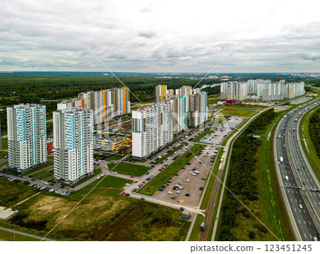 Urban Development A Stunning Aerial View of a Modern Residential Complex and Community 123451245