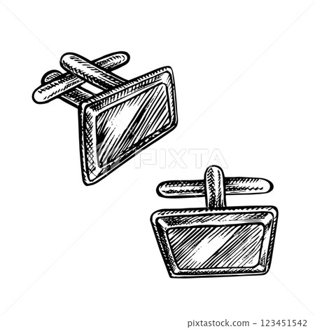 Cufflinks. A hand-drawn vector graphic illustration. Black and white image of a men s accessory. Separate from the background. Perfect for banners, flyers, packages, labels, invitations, and more. Cufflinks. A hand-drawn vector graphic illustration. Black and white image of a men s accessory. Separate from the background. Perfect for banners, flyers, packages, labels, invitations, and more. 123451542