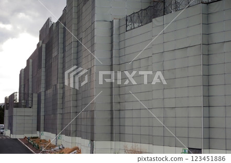 Image of soundproof panel of demolished building Image of soundproof panel of demolished building 123451886