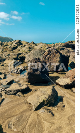 Landscape vertical photography with sand and stones 123452081