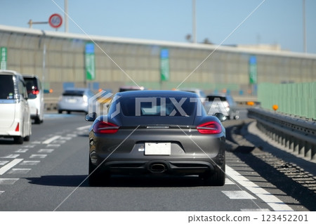Sports car driving on the highway 123452201