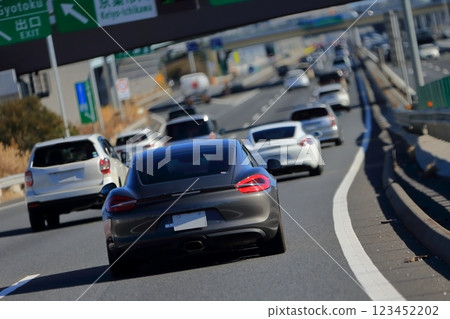 Sports car driving on the highway 123452202