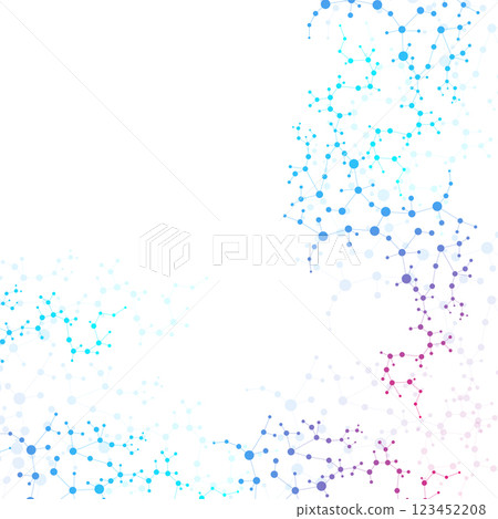 Structure molecule and communication. Dna, atom, neurons. Scientific concept for your design. Connected lines with dots. Medical, technology, chemistry, science background. Vector illustration. 123452208
