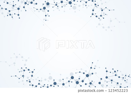 Structure molecule and communication. Dna, atom, neurons. Scientific concept for your design. Connected lines with dots. Medical, technology, chemistry, science background. Vector illustration. Structure molecule and communication. Dna, atom, neurons. Scientific concept for your design. Connected lines with dots. Medical, technology, chemistry, science background. Vector illustration. 123452223