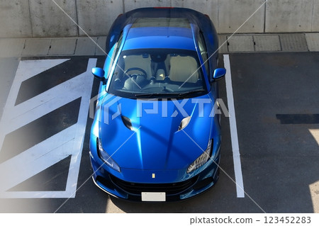 Blue sports car image 123452283