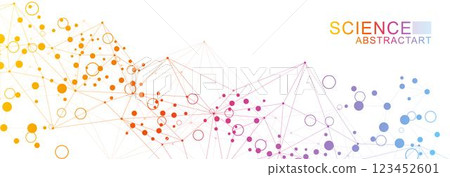 AI technology abstract background. AI generative art creative banner concept in the digital style. High tech poster with place for text. Futuristic design element. 123452601