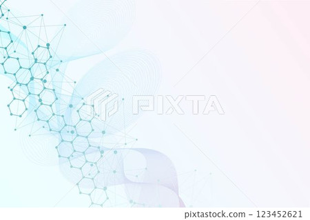 Structure molecule and communication. Dna, atom, neurons. Scientific concept for your design. Connected lines with dots. Medical, technology, chemistry, science background. Vector illustration Structure molecule and communication. Dna, atom, neurons. Scientific concept for your design. Connected lines with dots. Medical, technology, chemistry, science background. Vector illustration 123452621