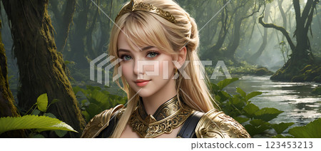 身穿黃金鎧甲的美女 123453213
