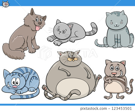 funny cartoon cats and kittens characters set funny cartoon cats and kittens characters set 123453501