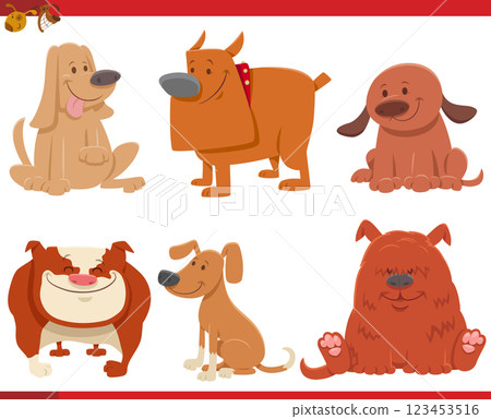 funny cartoon dogs and puppies comic characters set 123453516