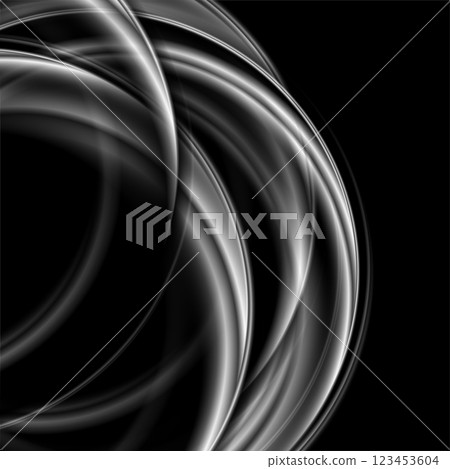 Grey black circular smoke waves abstract background 123453604