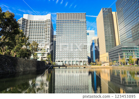 Cityscape around the Marunouchi exit of Tokyo Station 123453895